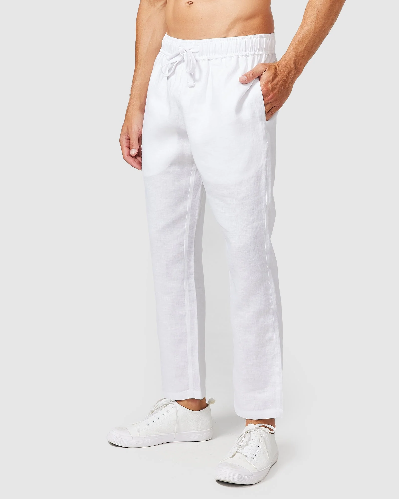 Linen Pants White - Image 4