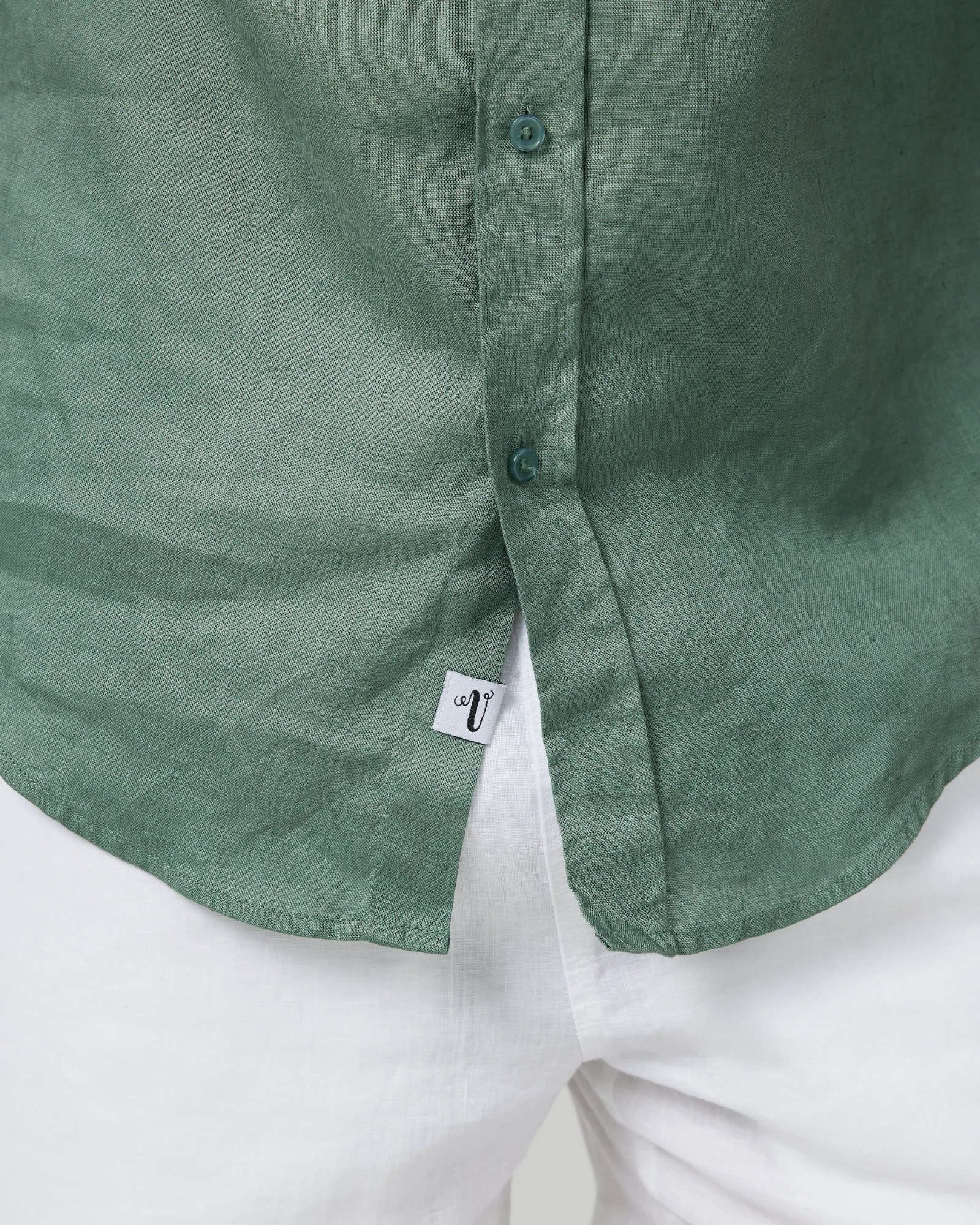 Linen Shirt Khaki - Image 5