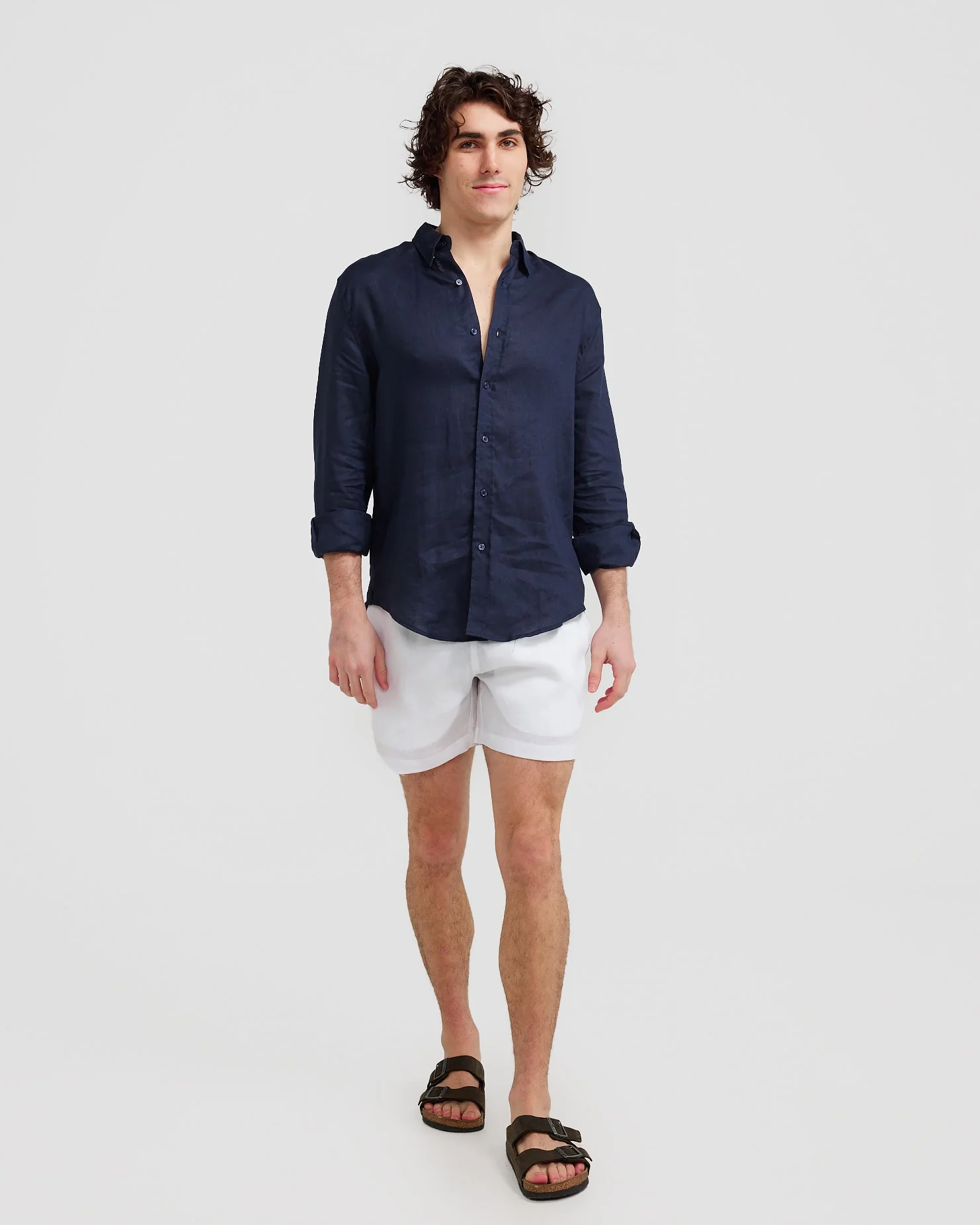 Linen Shirt Navy - Image 3