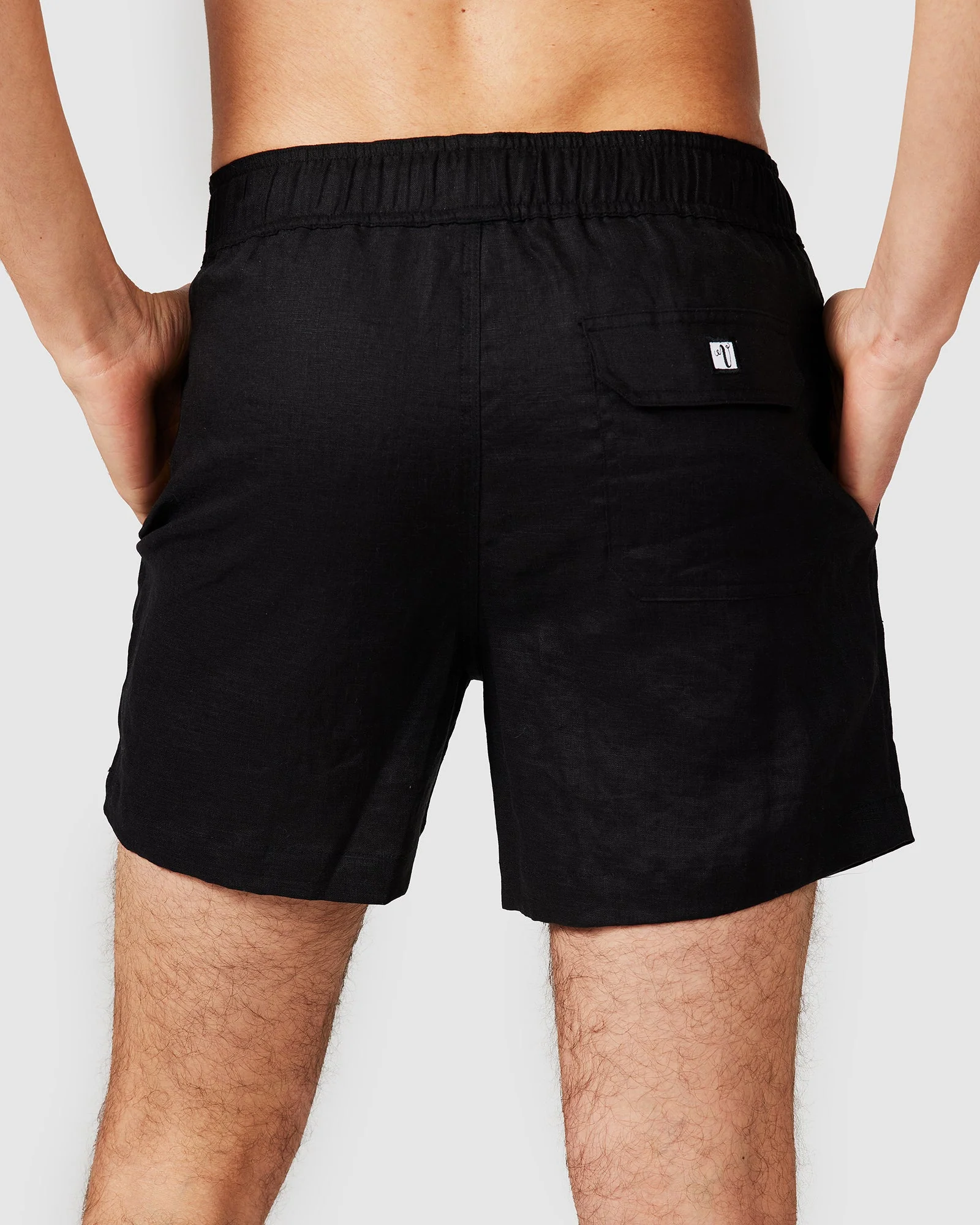 Linen Shorts Black - Image 4