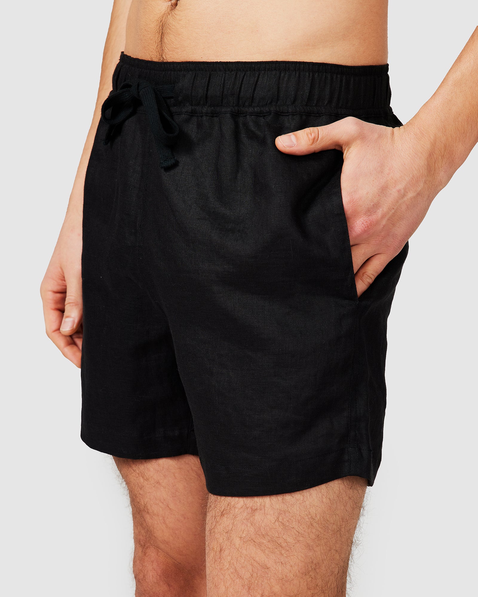 Linen Shorts Black - Image 5