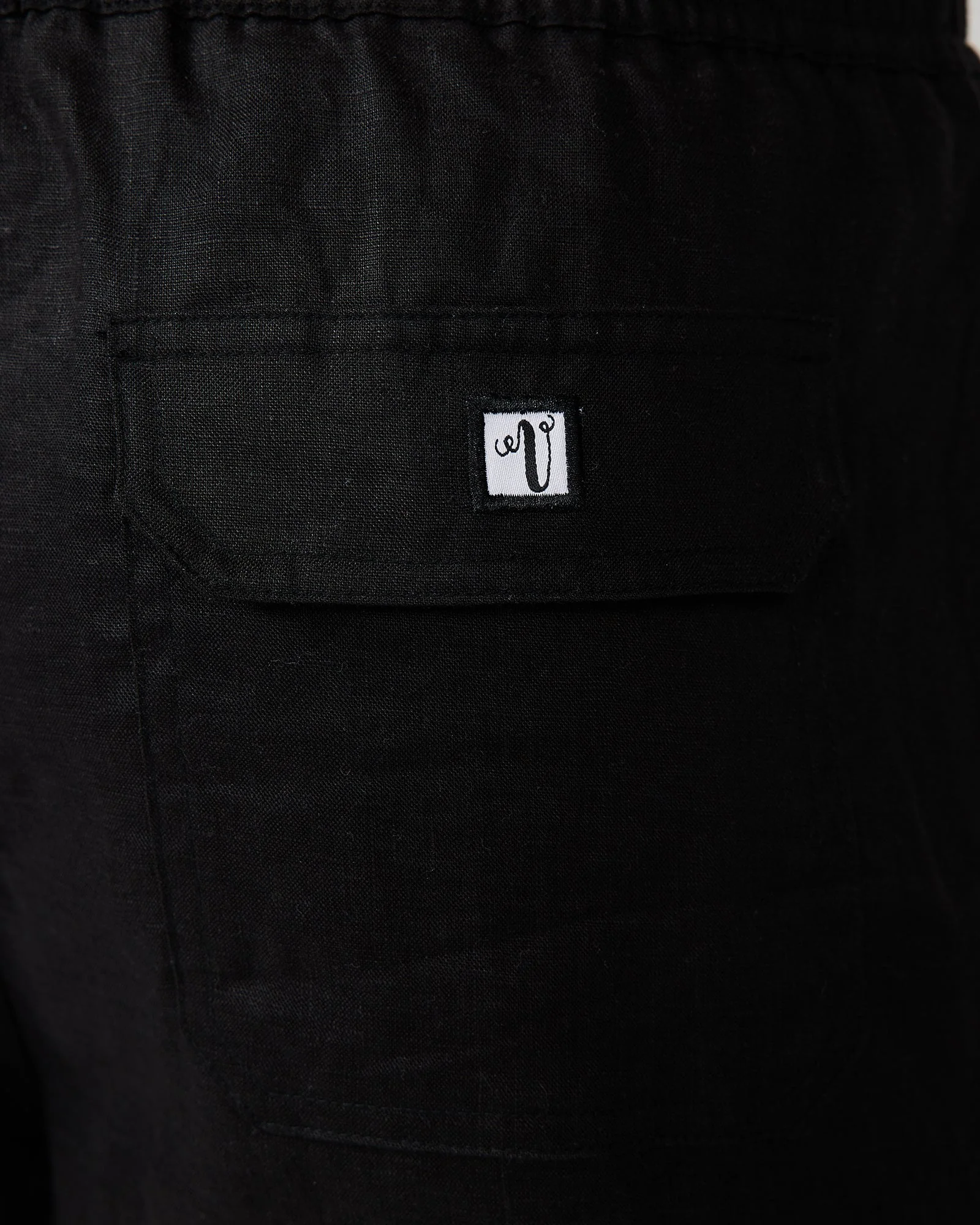 Linen Shorts Black - Image 6