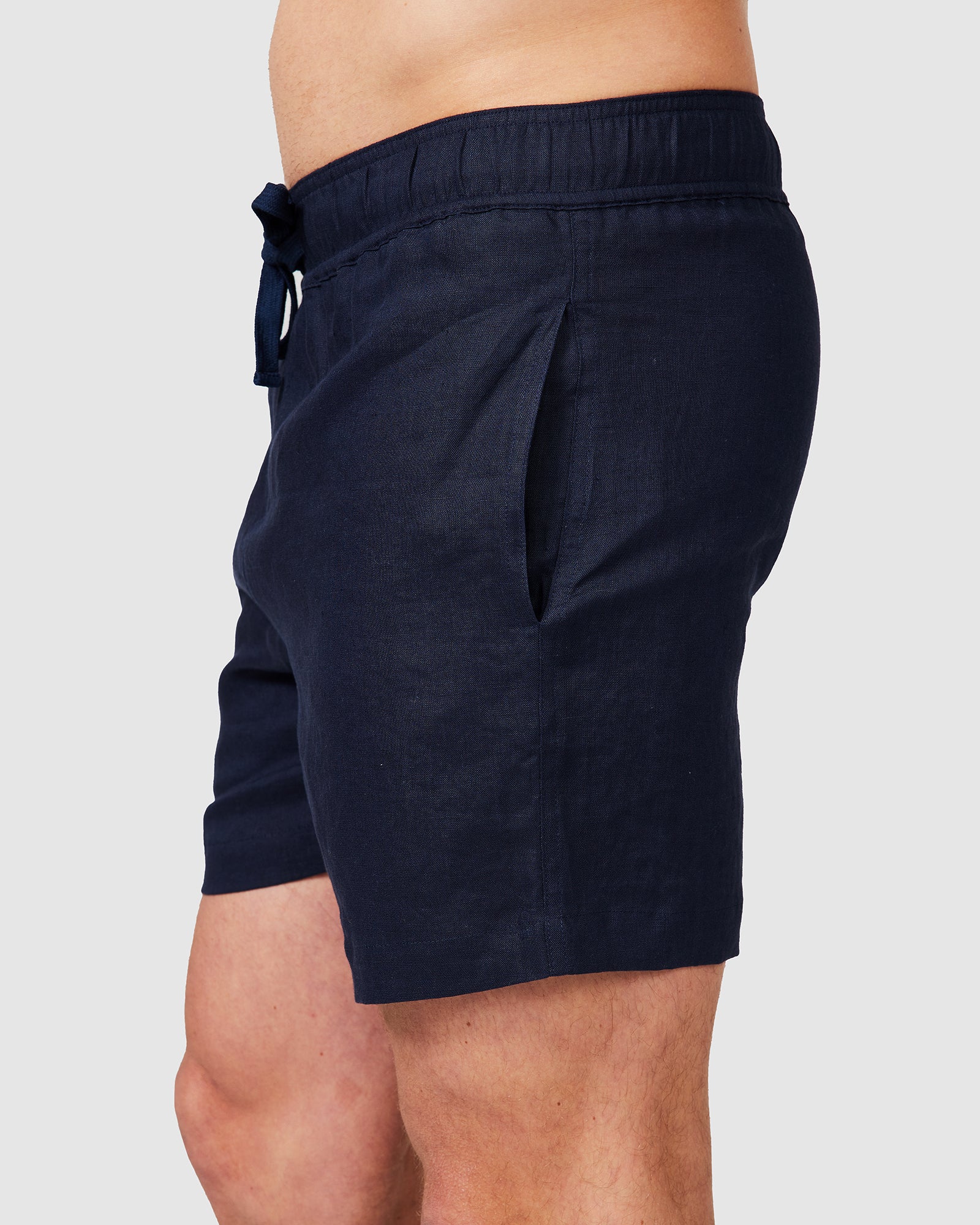 Linen Shorts Navy - Image 3