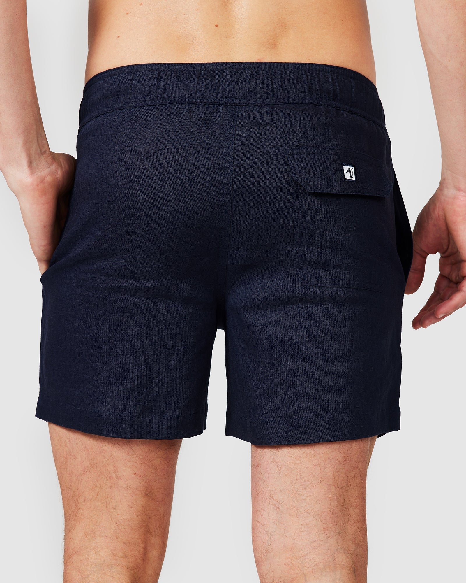 Linen Shorts Navy - Image 4
