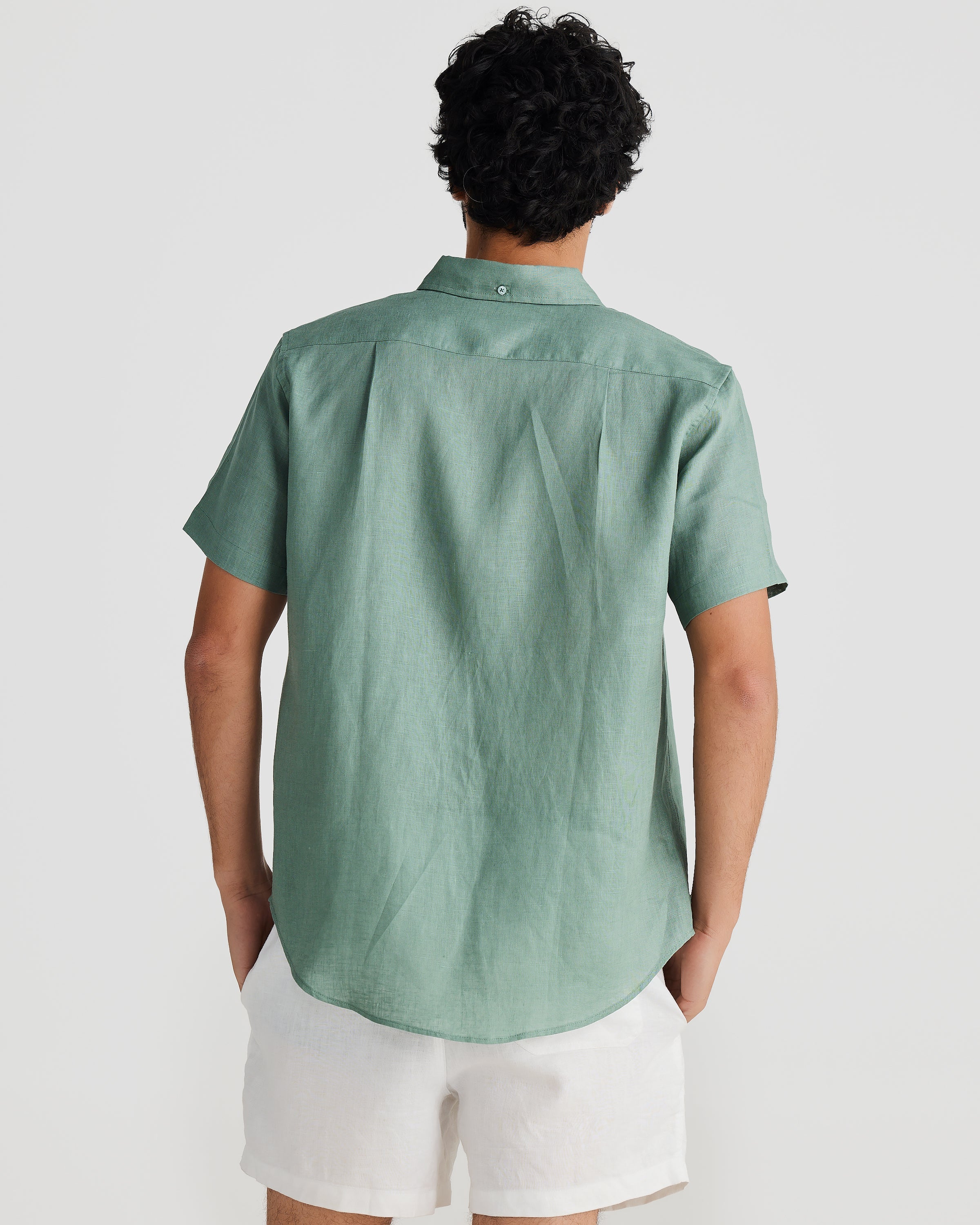 S/S Linen Shirt Khaki - Image 4